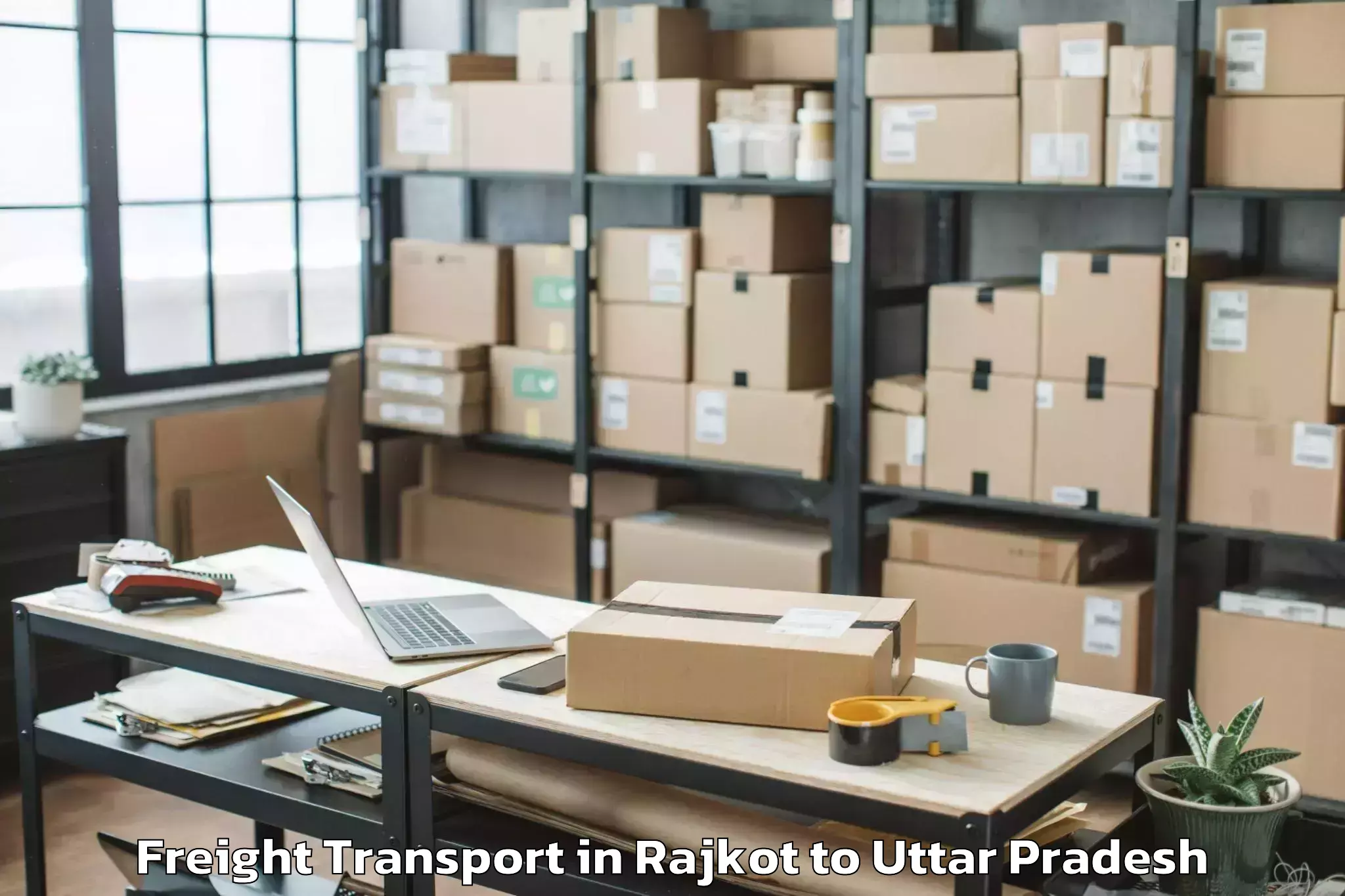 Professional Rajkot to Jalaun Freight Transport